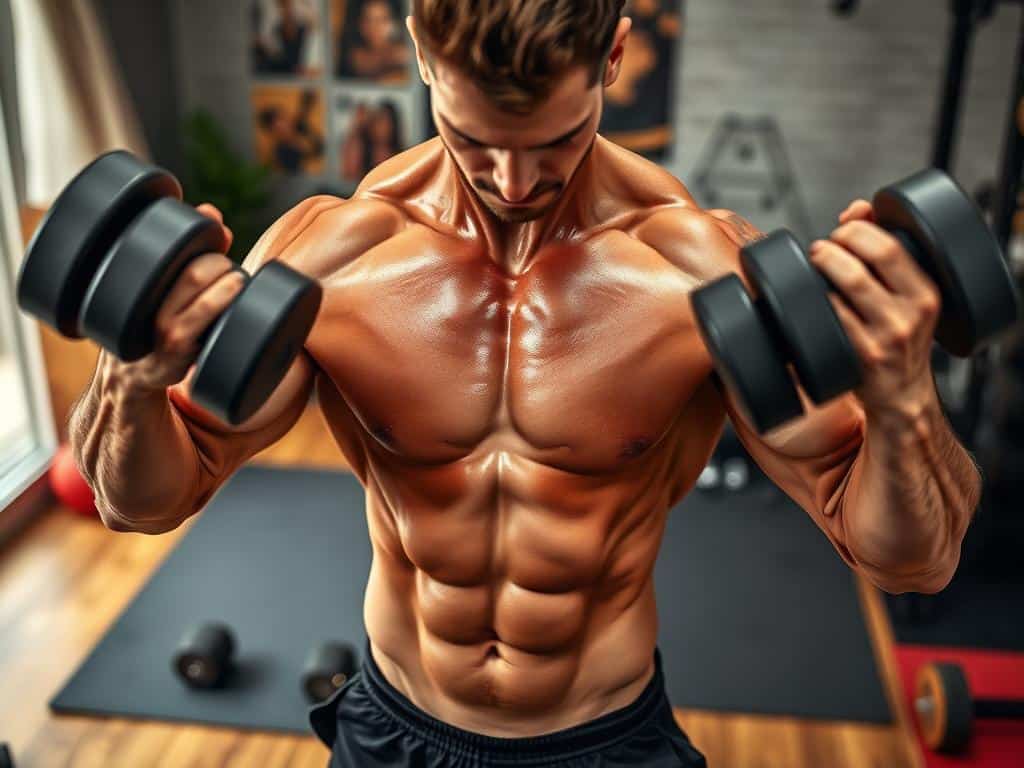 full-body muscle engagement with dumbbells