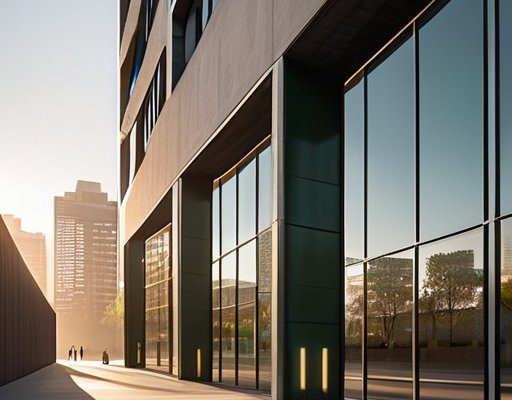 Minimalist urban architecture, sleek futuristic skyline