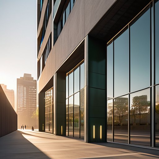 Minimalist urban architecture, sleek futuristic skyline