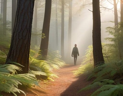 Illustration of Silent walking benefits for mindfulness