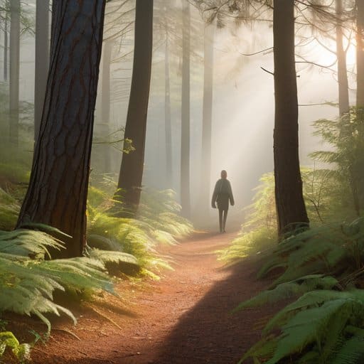 Illustration of Silent walking benefits for mindfulness