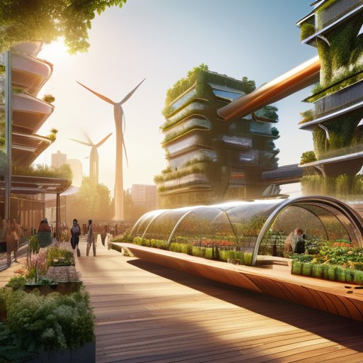 Solarpunk future hope: vibrant green cityscape